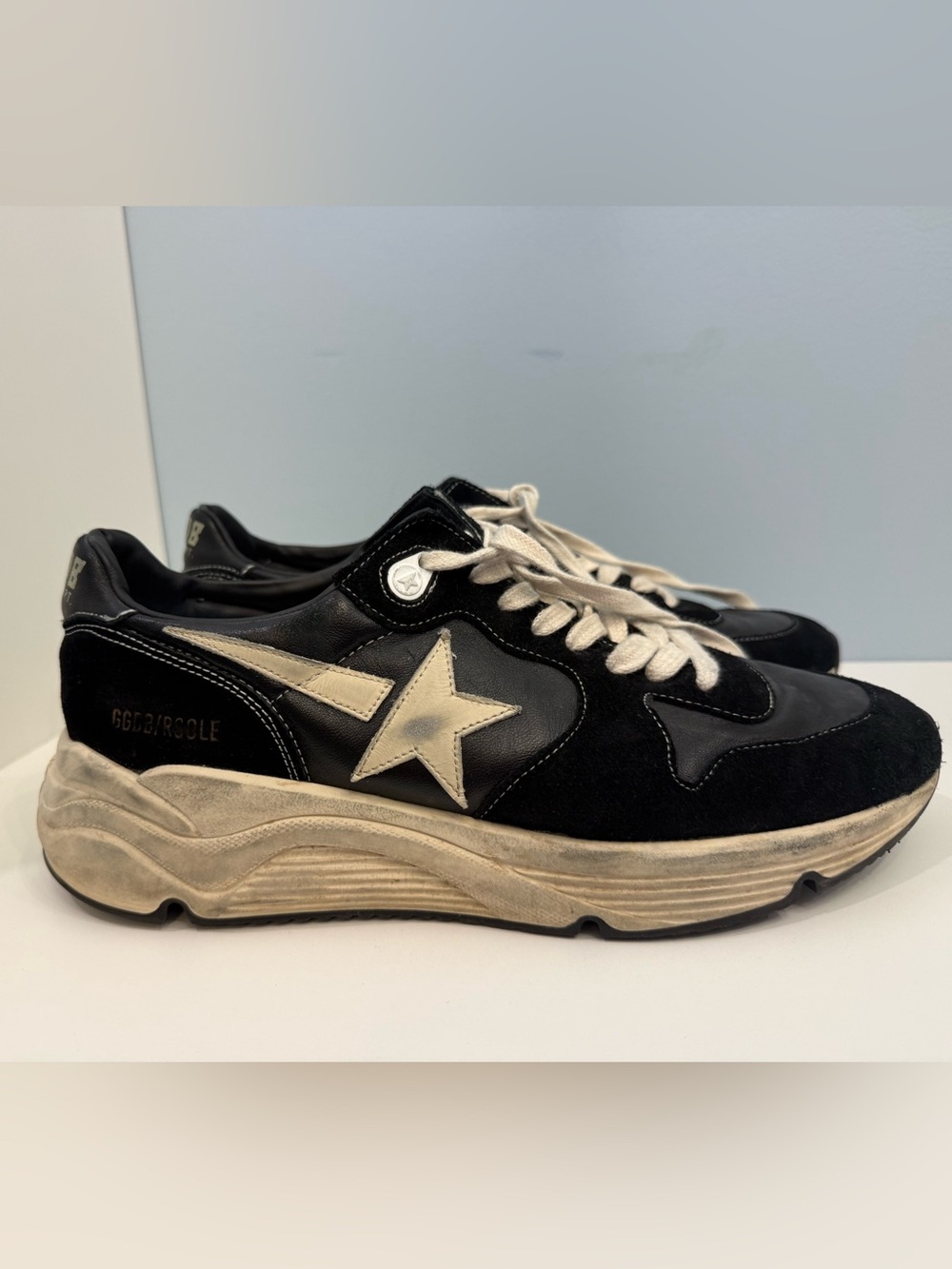 Golden Goose Running Sole Black White Star Sneakers Men’s EU 42 US 9